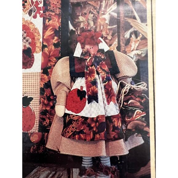 pattern Harvest Thyme autumn wall quilt (12" x 24") matching doll - Picture 3 of 8